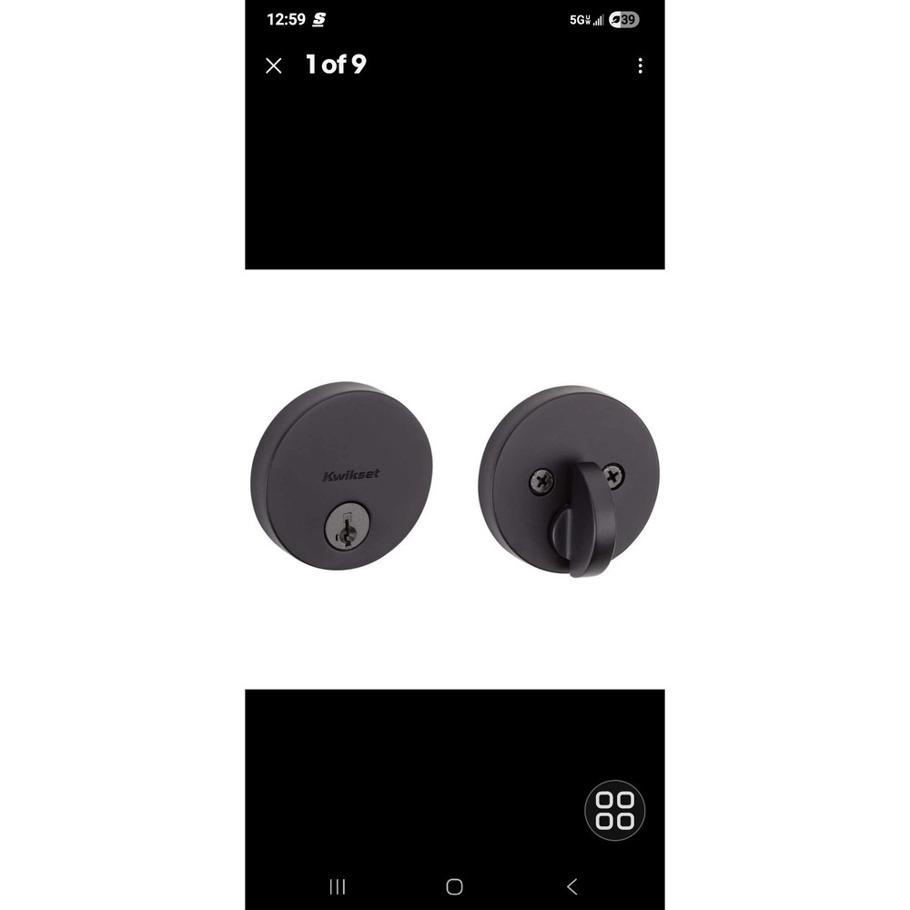 Kwikset Uptown Low Profile Iron Black Round Single Cylinder Deadbolt w/ SmartKey